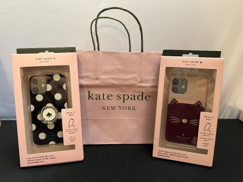 Lot of (2) Kate Spade iPhone 12 Mini Cases & Paper Bag - Lot 13