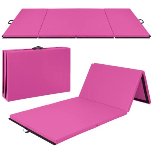Folding Exercise Fitness Workout Gym Floor Mat w/ Handles - Lot 20
