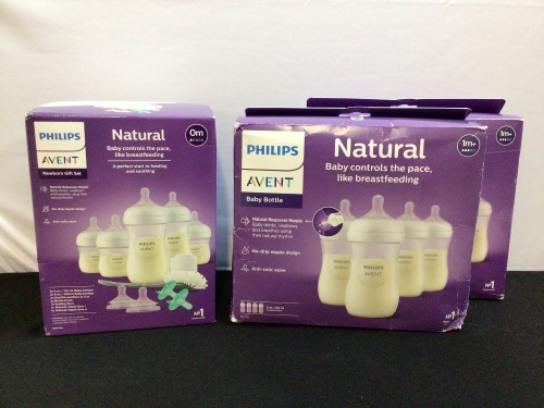 Lot of (3) Boxes of Misc Philips Avent Baby Bottles - Lot 89