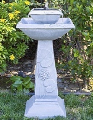 2-Tier Solar Bird Bath Fountain - Lot 96