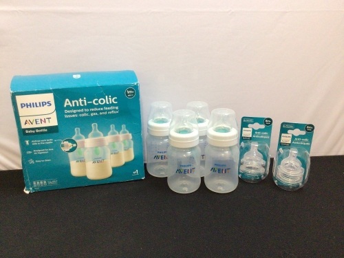 Bundle of Misc Philips Avent Baby Bottles & Nipples - Lot 113