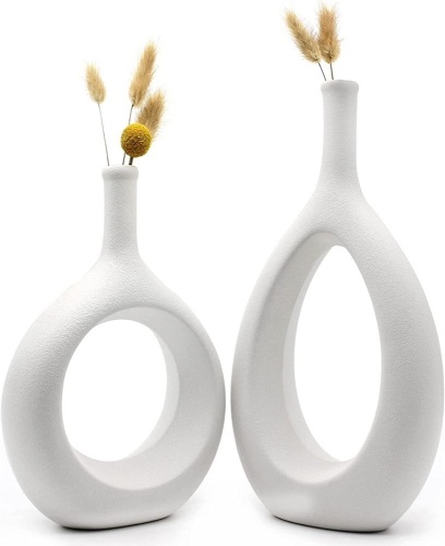 Set of (2) Modern Decorative Flower Vases - Lot 135