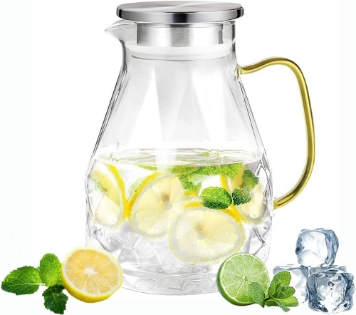 Glass Pitcher with Lid and Handle, 74oz - Lot 164