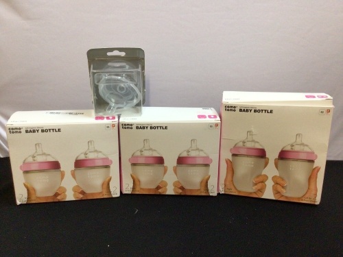 Lot of (3) Boxes of Misc Como Tomo Baby Bottles & 2 Nipples - Lot 182