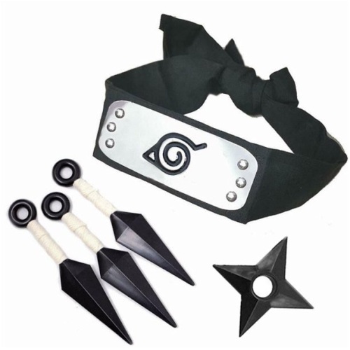 Naruto Ninja Set, Gloves, Headband, 3 Kunai, Shuriken - Lot 195