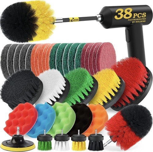 38 Piece Drill Brush Attachments Set, Scrub Pads and Sponges - Lot 234