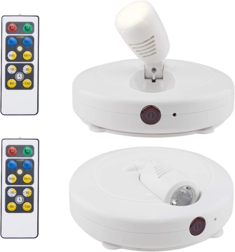 Set of (2) Wireless LED Spotlights with Remote - Lot 280