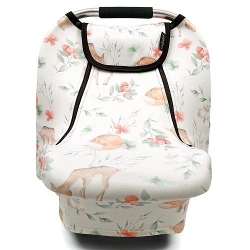 Acrabros Baby Car Seat Cover, Stetchy, Adjustable Peeping Window with Mesh Cover, Deer Pattern - Lot 292