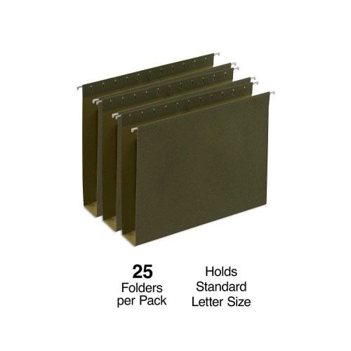 Lot of (4) Box Bottom Hanging File Folder, 2" Expansion, Letter Size, Standard Green, 25/Box, 100 Total - Lot 405