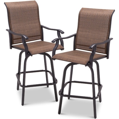 Set of (2) Swivel Barstools w/ 360 Rotation, All-Weather Mesh - Lot 448