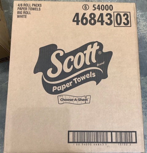 Box of 4 - 6 Roll Pkgs Scott Paper Towels - Lot 466