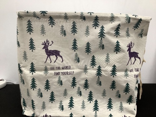Printed Cotton Bag, Moose and Trees - Lot 524
