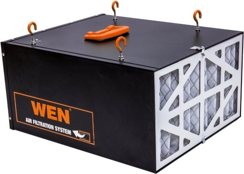 WEN 3410 3-Speed Remote- Controlled Air Filtration System (300/350/400 CFM), Basic w/ RF Remote (400 CFM), Black - Lot 9295
