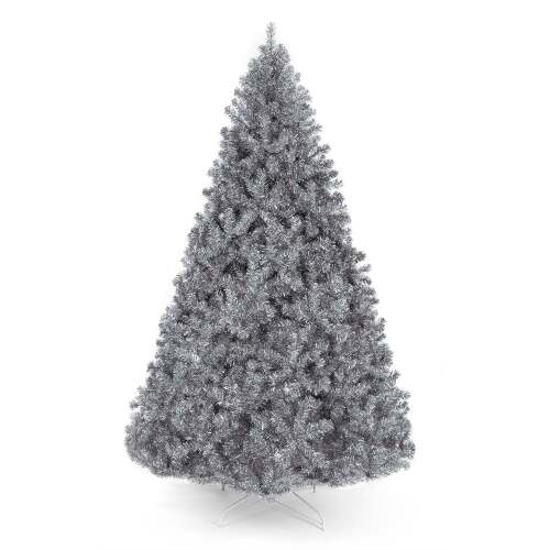 Silver Artificial Tinsel Christmas Tree w/ Foldable Stand - Lot 9363