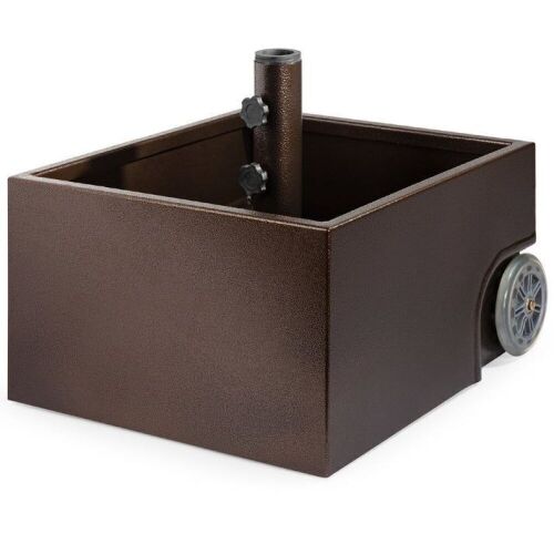 Portable Steel Umbrella Base Stand Up to 150 lbs w/ Fillable Planter, Wheels  - Lot 129