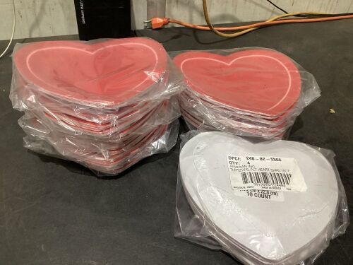 Lot of (24) Heart Shaped Disposable Plates, 10 ct  - Lot 385