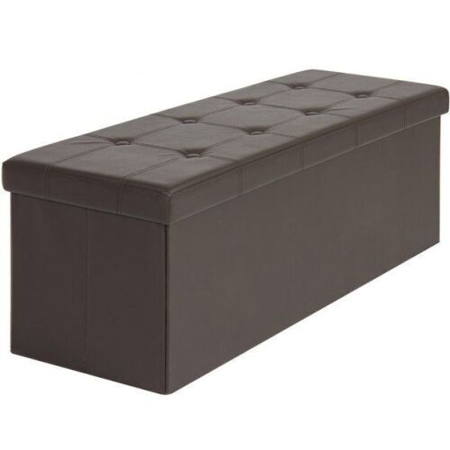 Faux Leather Space Saving Folding Storage Ottoman - Lot 428