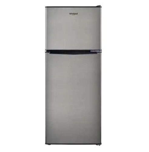 Whirlpool 4.6 Cu. Ft. Mini Refrigerator with Dual Door True Freezer in Stainless Look - Lot 79