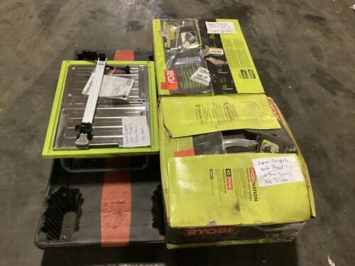 Lot of (3) RYOBI 7 in. 4.8 Amp Tabletop Tile Saw - Missing 1 Blade - Lot 187