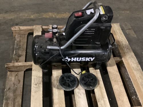 Husky 8G 150 PSI Hotdog Air Compressor - Missing Hardware  - Lot 397