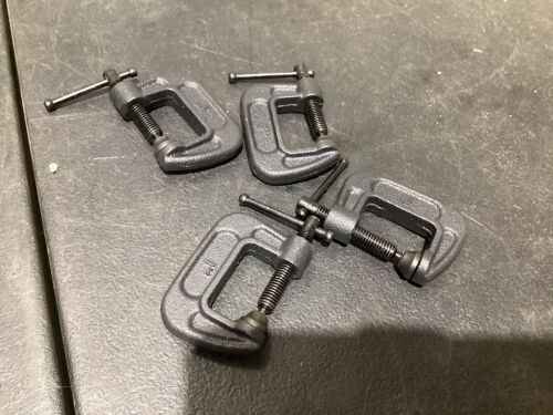WEN CLC108 Heavy-Duty Cast Iron C-Clamps with 1-Inch Jaw Opening and 0.8-Inch Throat, 4 Pack  - Lot 969