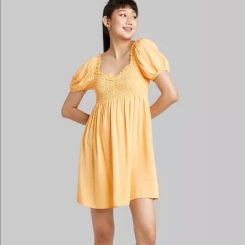 Case of (6) Wild Fable Puff Short Sleeve Smocked Dress, Large - Lot 496