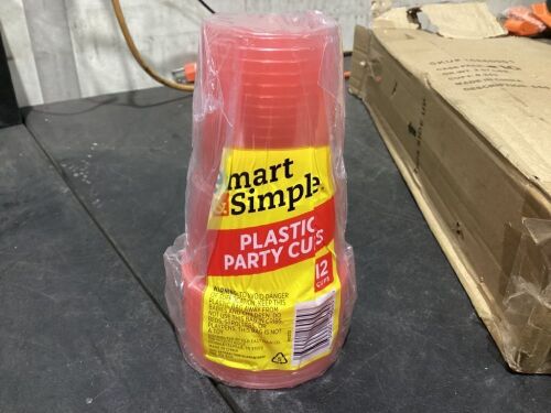 Case of (10) Plastic Party Cups, 12 ct - Assorted Colors  - Lot 506