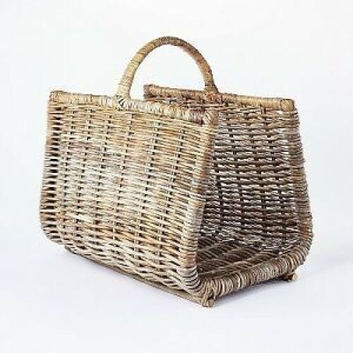 Threshold 20" x 15" Rattan Woven Log Holder with Handle - Lot 964