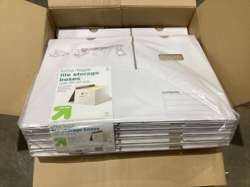 Case of (2) Letter/Legal File Storage Boxes w/ Lift Off Lids, 10 ct  - Lot 933