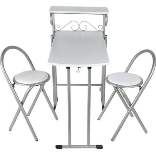 Folding Dining Table w/ Storage Shelf & 2 chairs  - Lot 140