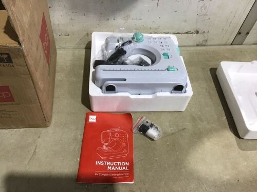 6V Portable Foot Pedal Sewing Machine w/ 12 Stitch Patterns - Missing Thread   - Lot 540