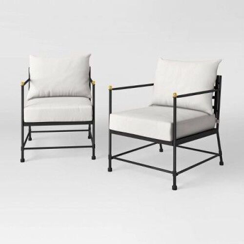 Threshold Midway Metal Patio Club Chairs, Set of 2  - Lot 190