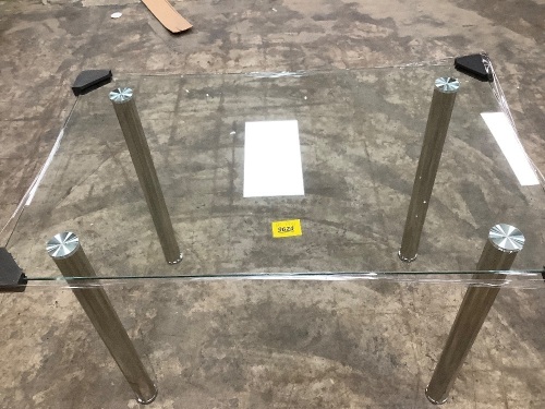 Glass Desk w/ Metal Legs - Lot 9624