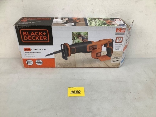 Black + Decker 20v Reciprocating Saw (Tool Only) - Lot 9660