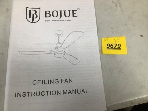 Bojue 52" Ceiling Fan - Lot 9679