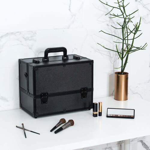 JoliGrace Black Diamond Large Makeup Case Organizer - Lot 9808