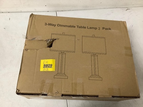 Set of 2 3-Way Dimmable Table Lamp - Lot 9809