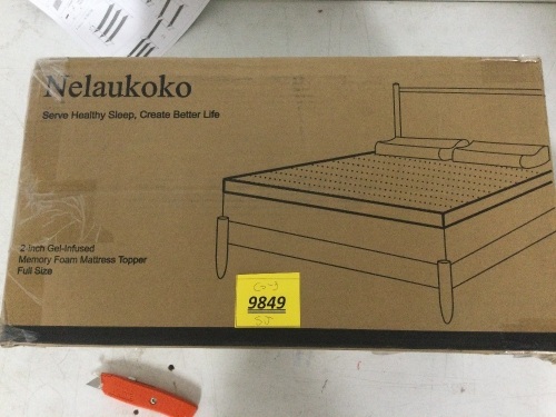 Nelaukoko 2in Gel Infused Memory Foam Mattress Topper - Lot 9849