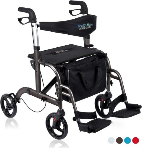 Health Line Massage Products 2 in 1 Rollator-Transport Chair - Lot 9736