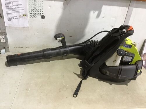 RYOBI 175 MPH 760 CFM 38cc Gas Backpack Leaf Blower - Has Compression, Not Tested Further  - Lot 160