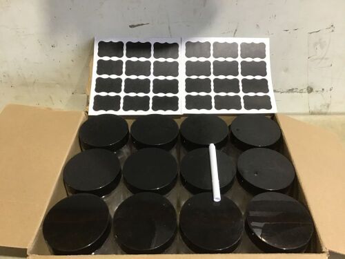 Case of Plastic Jars w/ Lids & Labels  - Lot 367