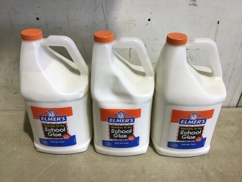 Lot of (3) Elmer's 1gal Washable School Glue White - Lot 386