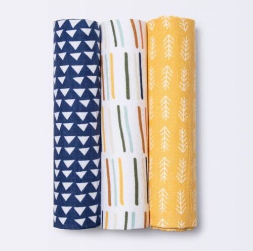 Cloud Island Muslin Swaddle Blankets, 3 pk - Lot 650
