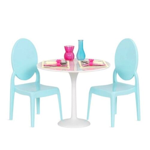 Case of (2) Our Generation Furniture Playset for 18" Dolls, Table for Two in White & Blue - Lot 670