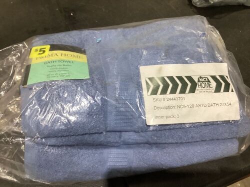 Lot of (3) Prima Home Bath Towels  - Lot 874