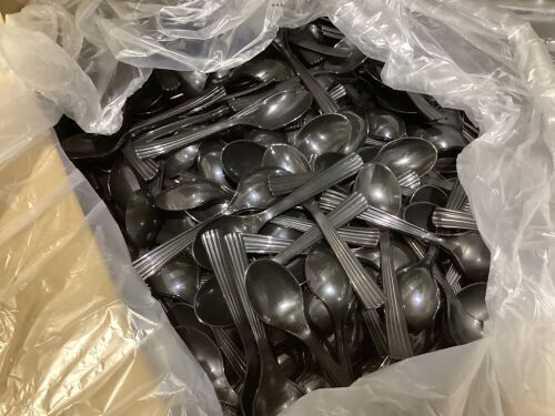 Case of Black Plastic Spoons, 2000 Ct  - Lot 676