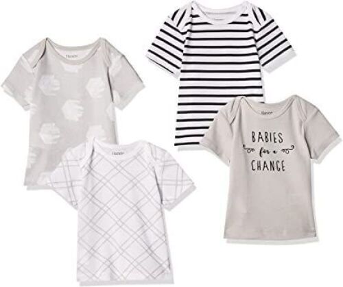 Case of (25) Hanes Ultimate Baby Flexy 4 Pack Short Sleeve Tees, 6-12M  - Lot 763