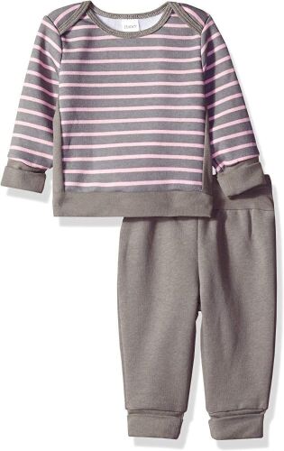 Case of (30) Hanes Ultimate Baby Flexy Adjustable Fit Jogger with Sweatshirt Set, 0-6M  - Lot 751