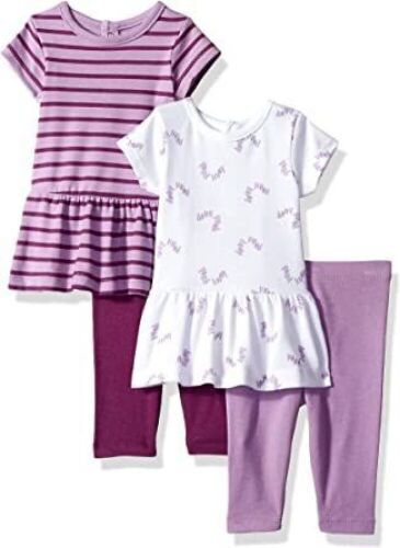Case of (21) Hanes Ultimate Baby Flexy 2 Short Sleeve Dresses with Leggings, 6-12M   - Lot 820