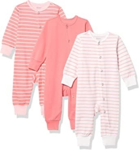 Case of (20) Hanes Ultimate Baby Flexy 3 Pack Sleep and Play Suits, 12-18M   - Lot 836